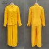 Women's Solid Color Long Sleeve Button Shirt & Pocketed Pants Set - 2025 Fashion