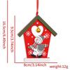 Decorative Christmas Wooden Cottage Hangings With Iconic Santa Claus And Snowman For Cheerful Holiday Vibes