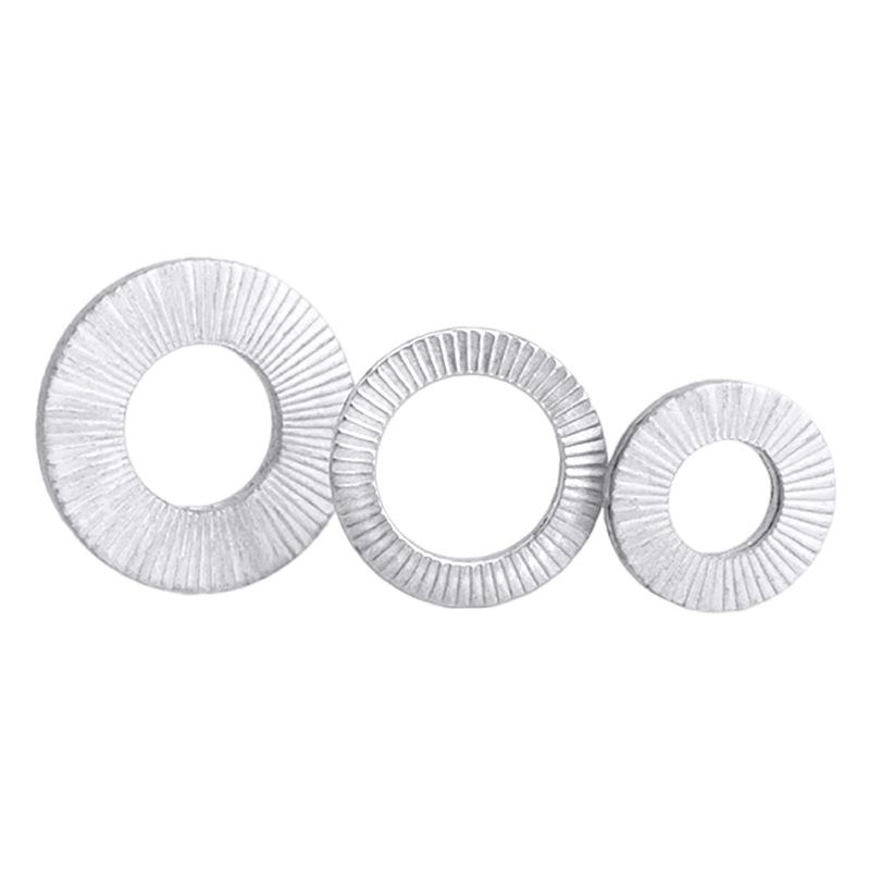 304 Stainless Steel Double-Stacked Self-Locking Washer with Serrations