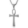 2024 Men's Simple Polished Egyptian Ankh Cross Pendant Necklace
