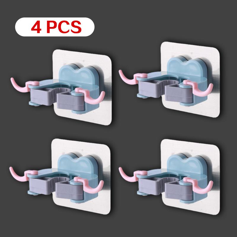 Multi specification Hooks Adhesive Wall Hanging Mop Rack Broom Hanger Hook Kitchen Bathroom Organization Home Accessories