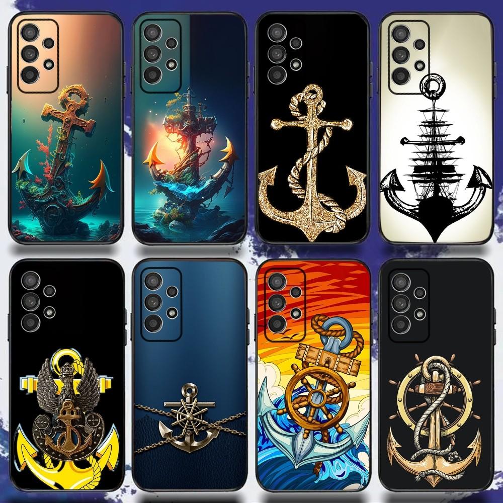 Anchor Sailing Phone Case For Samsung S24,S21,S22,S23,S30,Ultra,S20,Plus,Fe,Lite,Note,10,9,5G Black Soft Cover