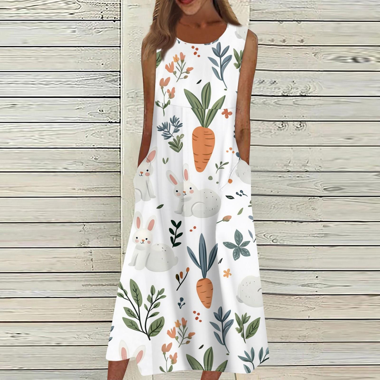 

Жен. Повседневные платья с принтом Круглый вырез Классический Классический На открытом воздухе Повседневные Без рукавов Свободные платья XL белый