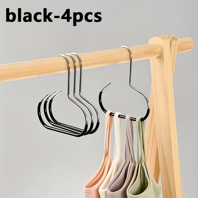 

4 шт. многофункциональных противоскользящих металлических круглых крючка, подходят для сушки нижнего белья, галстуков, маек, шарфов, ремней, в ванных комнатах, спальнях 4PCS чёрный