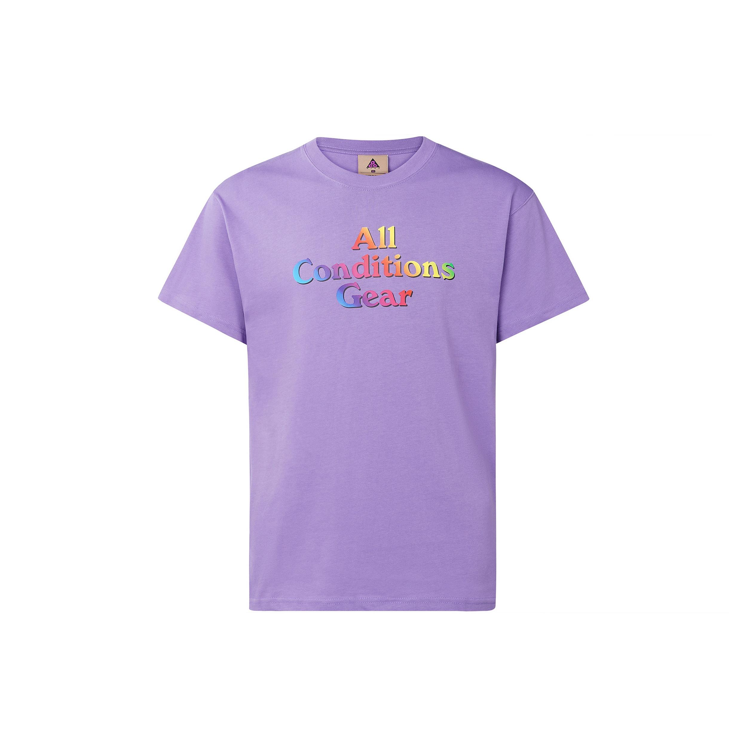 Nike ACG Alphabet Logo Casual Short Sleeve Couple Style Purple Men s CV7548-583 M