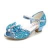 Children Princess Sandals Kids Girls Wedding Shoes High Heels Dress Shoes Bowtie Purple Pink Blue Silver Shoes For Girls