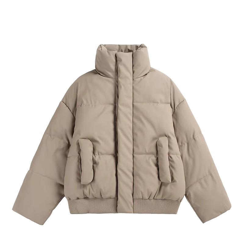 

Men s American Style Black Down Cotton Winter Jacket - Warm, Thick, Short Coat XXS кавовий