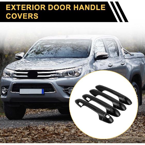 4pcs Exterior Door Handle Cover Car Door Handle Protector for Toyota Tacoma 2016-2023 Car Door Handle Protector with Keypad ABS Black