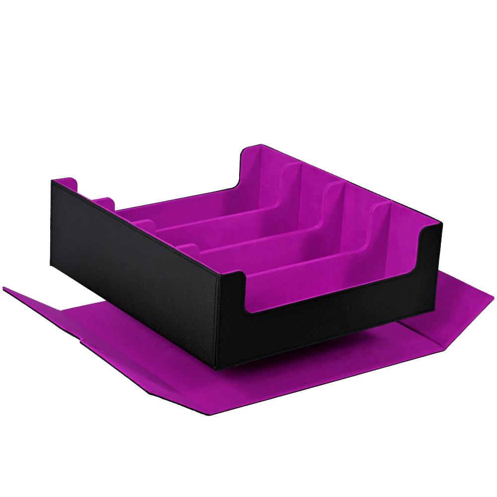 Card Storage Box,Holds 2400+ Single Sleeved Cards, PU leather card box, fits for TCG, Magic Cards, Baseball and sports cards