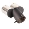 Muffler Cutter, Mini Car, Twin Exhaust Pipe, Qiilu Automotive Round Mouth Double Pipe Elbow
