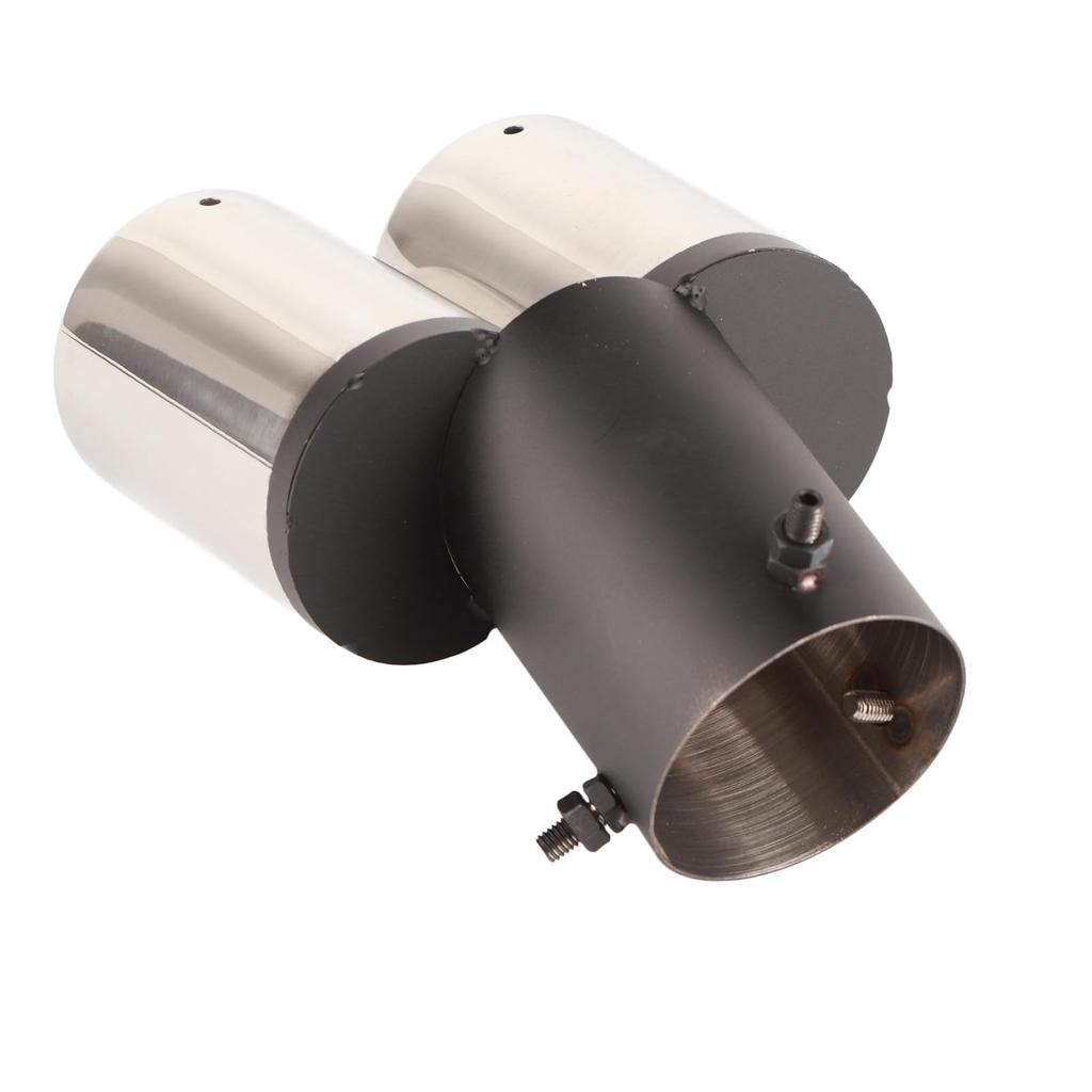 Muffler Cutter, Mini Car, Twin Exhaust Pipe, Qiilu Automotive Round Mouth Double Pipe Elbow