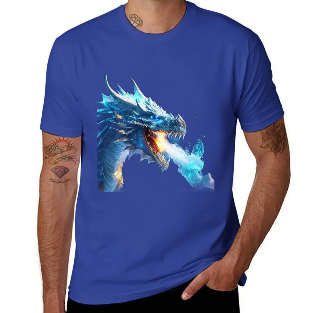Ice dragon. T-Shirt customs design your own cotton graphic tees cute clothes customizeds tee shirts for men