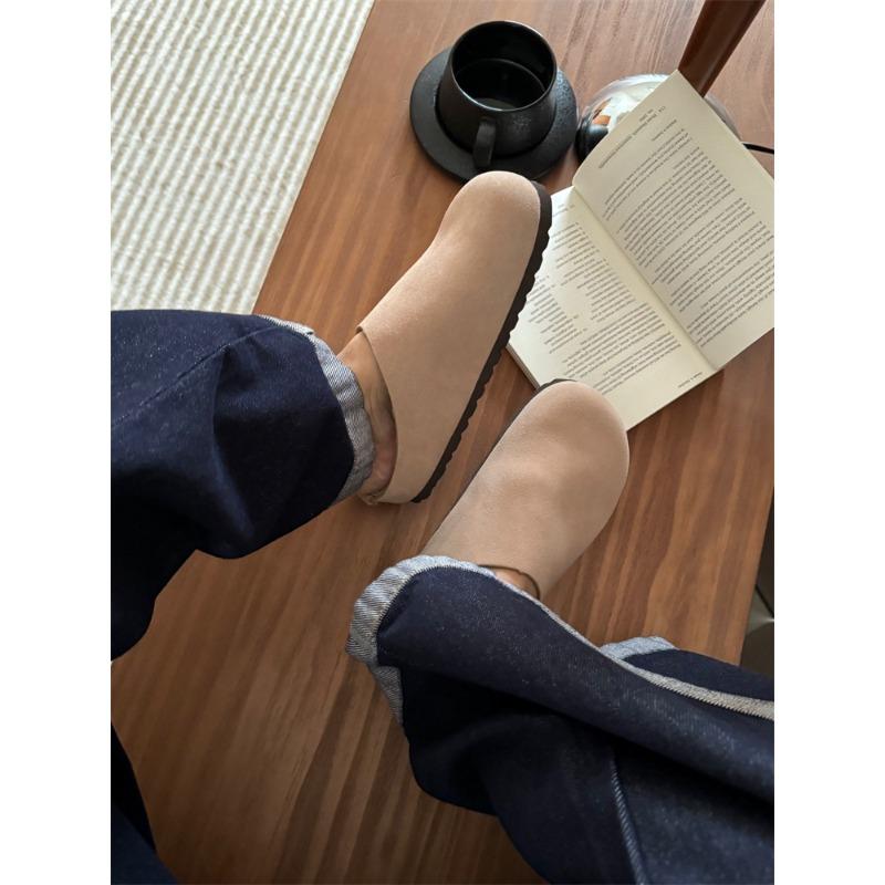 Pure original autumn and winter new retro ugly cute thick-soled bag head slippers women's outer wear