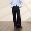 Sancai Winter High-Waisted Wide-Leg Denim Jeans