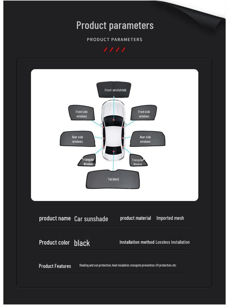 Magnetic Sunshade Screen for Chery Tiggo 8 - Heat Insulating Car Curtains