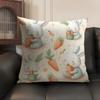 Cute Easter Bunny Cushion Cover Natural Linen Organic Fabric Double-Sided Printing Breathable Perfect Gift For Decor