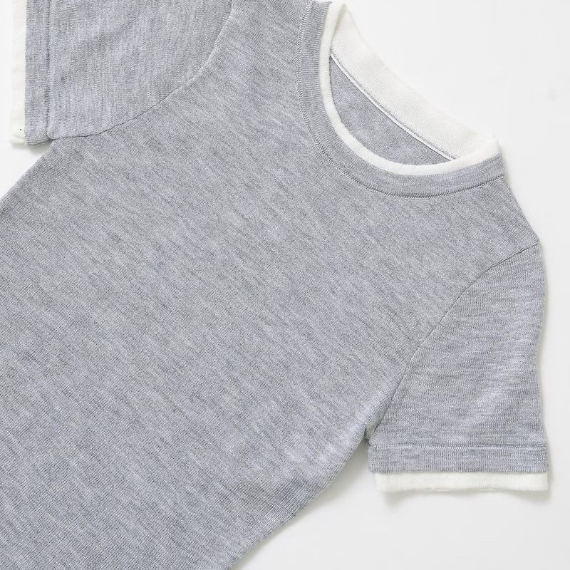 Kaslead New Arrival Women's Fashion Style Stylish Simple and Versatile Casual Double Layer T-shirt 5644318