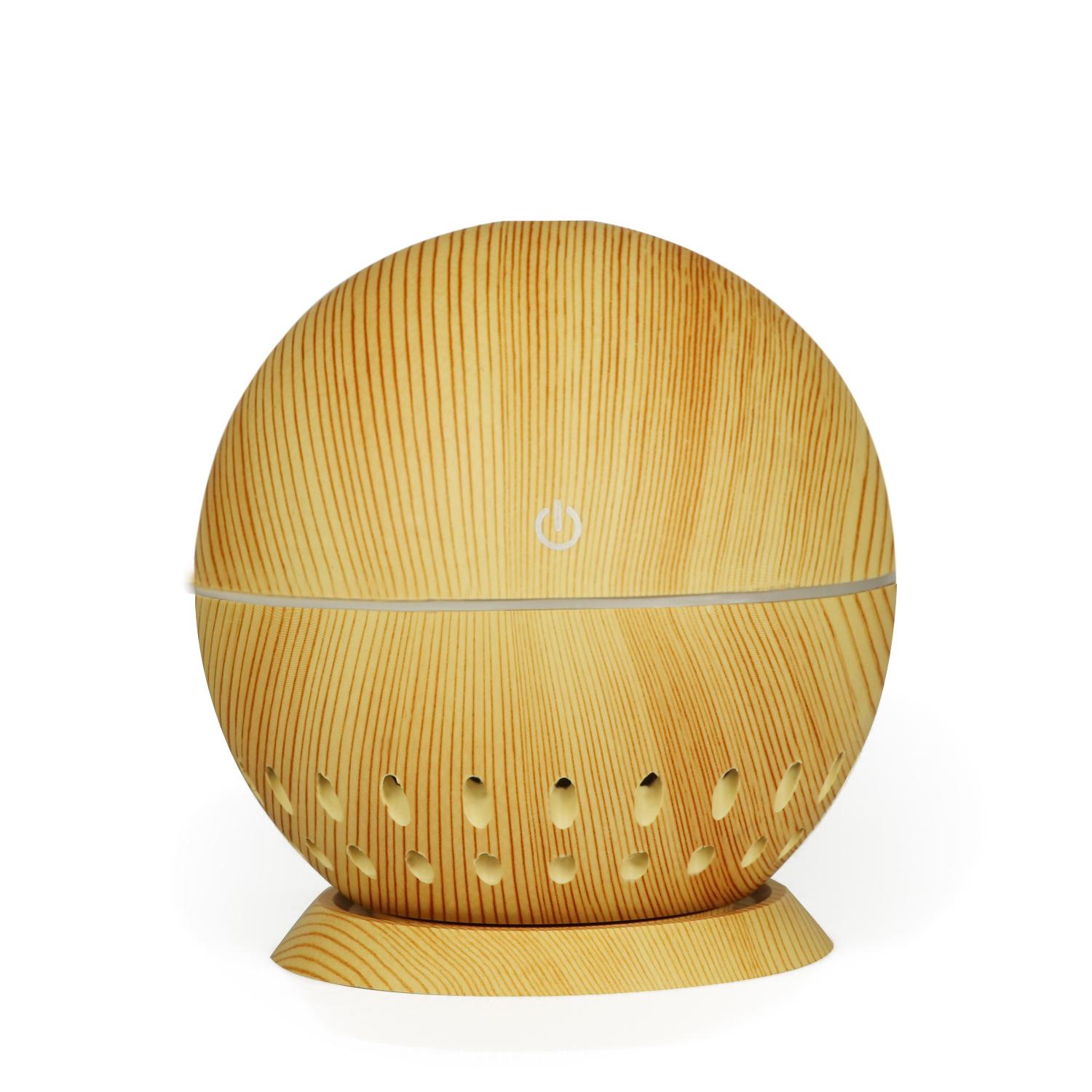 Wood Grain USB Aroma Humidifier & Lamp - Translucent Plug-in for Bedroom USB