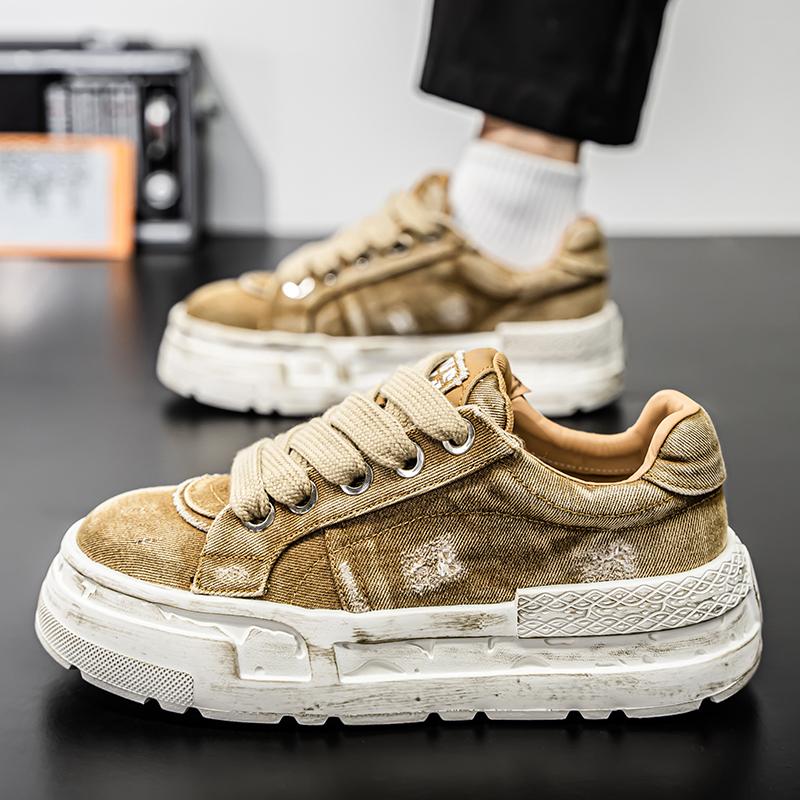 Retro Denim Canvas Shoes Men Sneakers Harajuku Designer Board Shoes Men Lace Up Platform Casual Sneakers Man zapatillas de lona