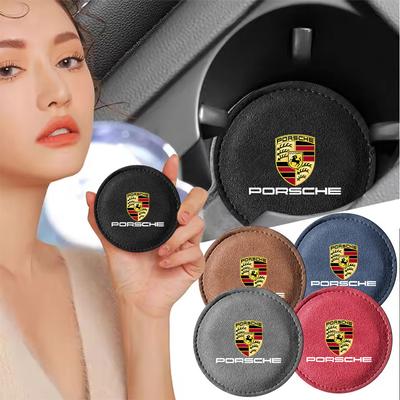 2 Stück Auto-Becherhalter-Matte Wasserschalen-Schlitz Anti-Rutsch-Pads für Porsche Panamera Cayenne Taycan 911 718 Macan Carrera-GT 928 968 Zubehör