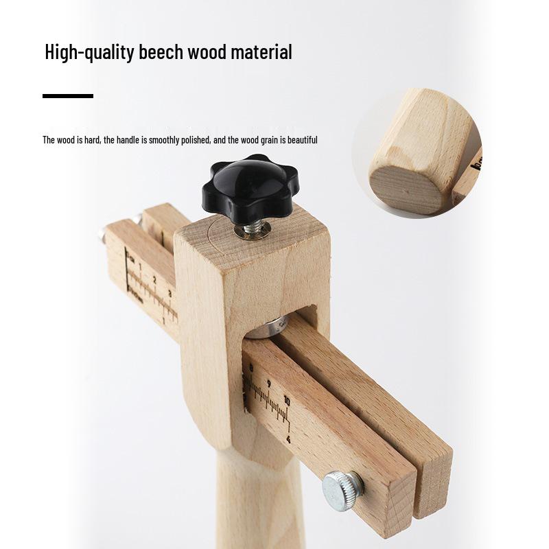 Adjustable Leather Belt Cutter & Splitter Tool with Wooden Positioning