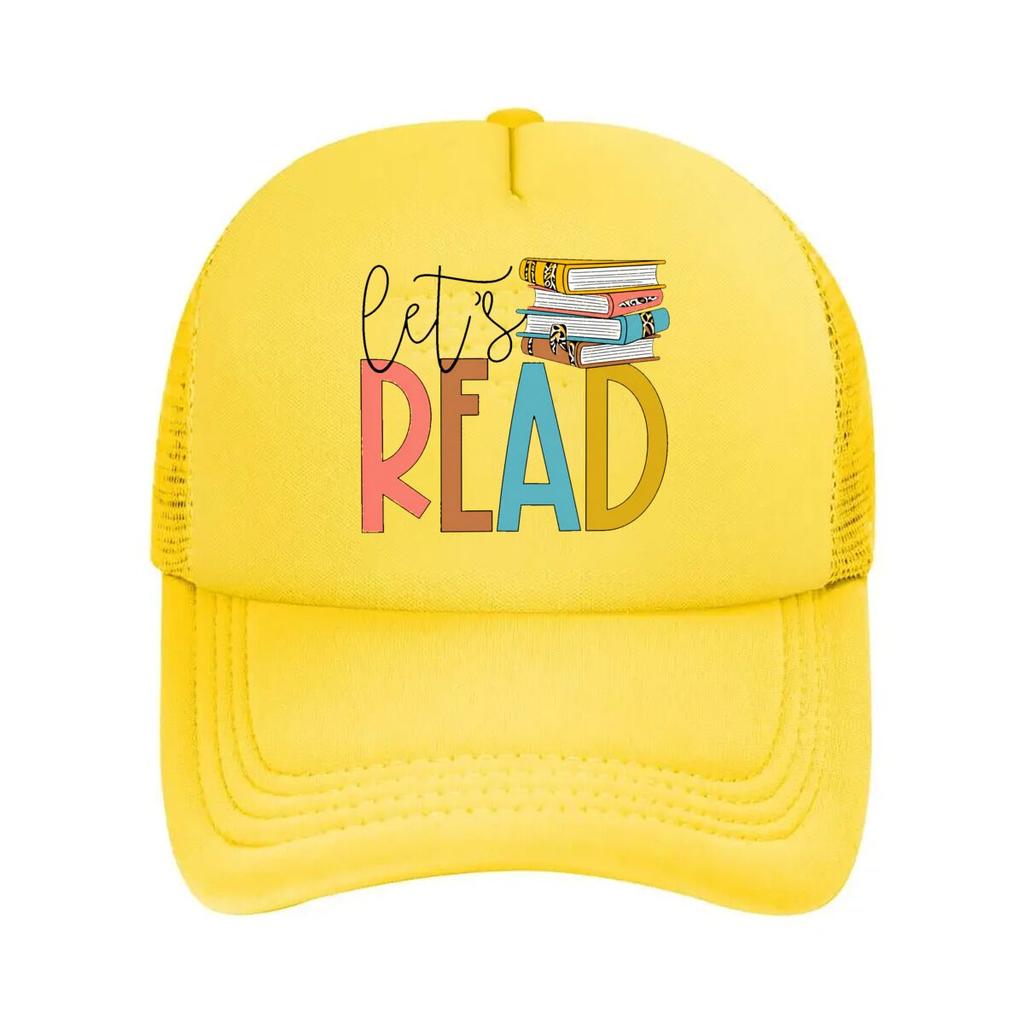 Lets Read Graphic For Book Lovers  Mesh Baseball Cap Hip Hop