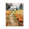 Zucche Carine Foglie d'Autunno Stampe su Tela ad Acquerello Ciao Autunno Poster per Parete per Soggiorno Moderno Decorazioni per la Casa di Halloween