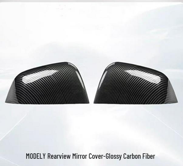 Tesla Model Y/3 Carbon Fiber Texture Rearview Mirror Cover – Backup Camera Shell Protector