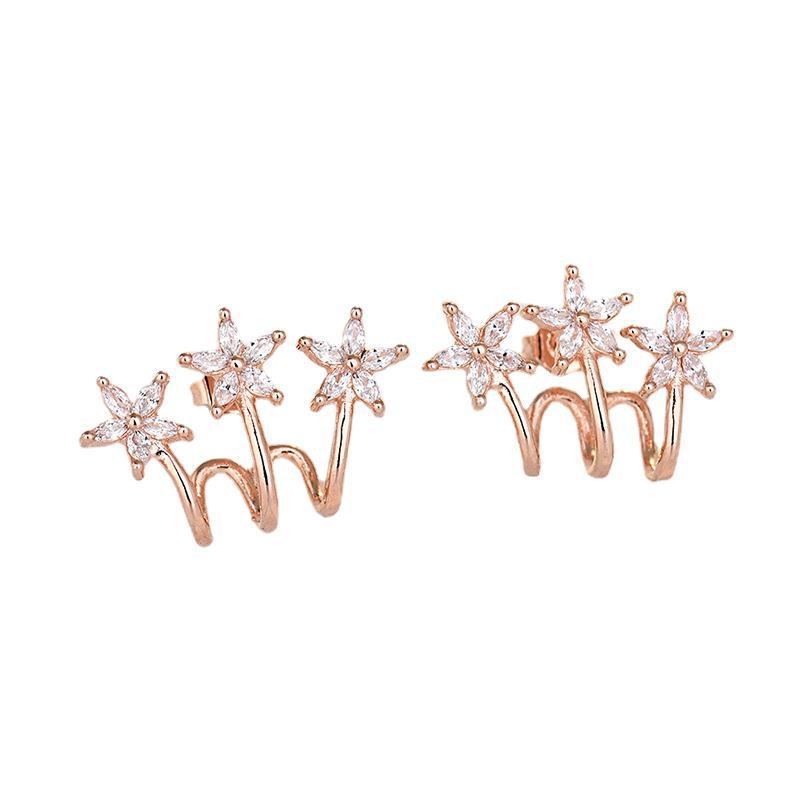 Flower Stud Earrings S925 Sterling Silver Needle Earrings Women's Ear Jewelry Gift 2026