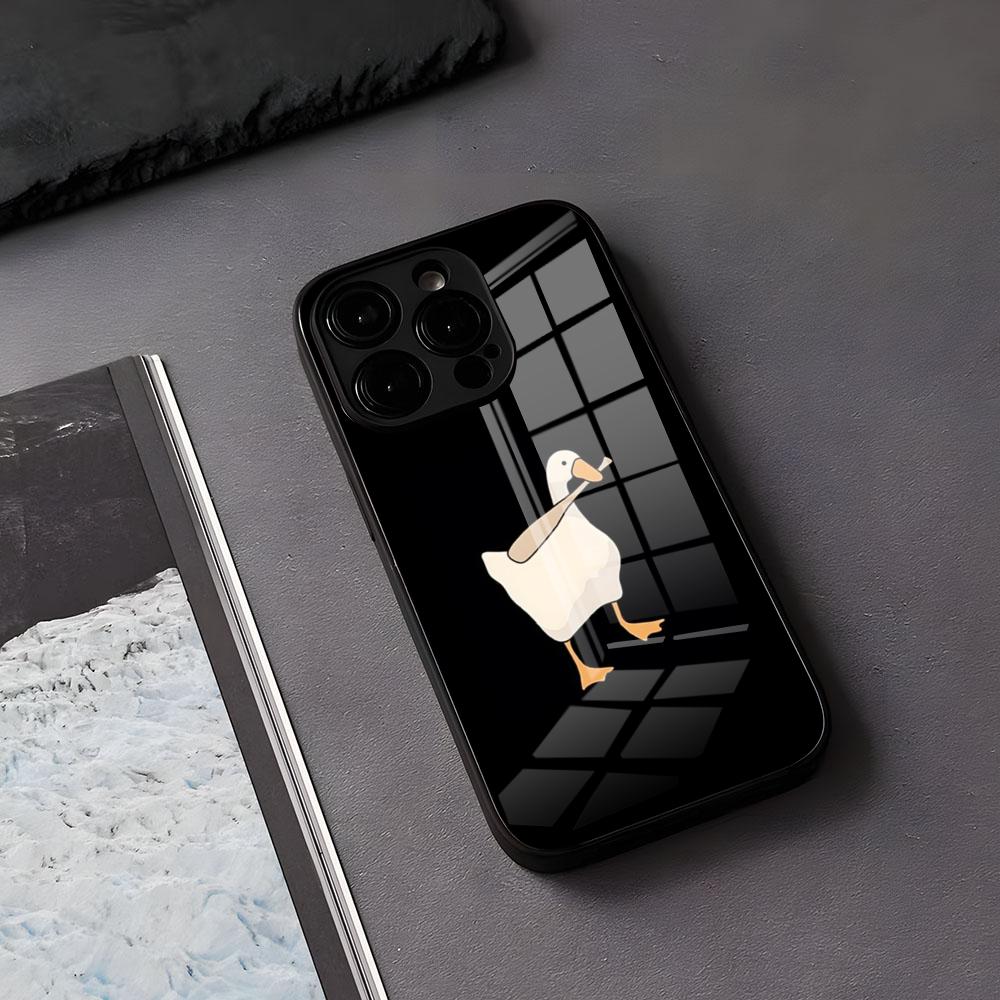 Funny D-DucK Goose Meme Phone Case For IPhone 17 Air 16 E Pro Max 15 14 13 Mini 12 Pro 11 Max Plus Black Glass Cover