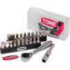 TONE BRS20C Bit Ratchet Set 23 Pieces 6.35mm (1/4 inch) Clear Storage Case
