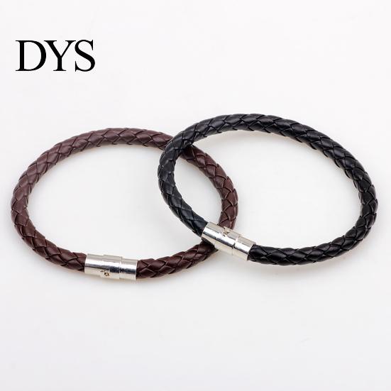 Magnetic Hand Chain Bracelet Braided with Buckle Faux Leather Couple Versatile Men for Anniversary