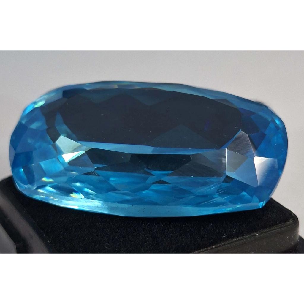 Blue Zircon Natural 105-107 Ct Cushion Cut Fabulous Certified Loose Gemstone