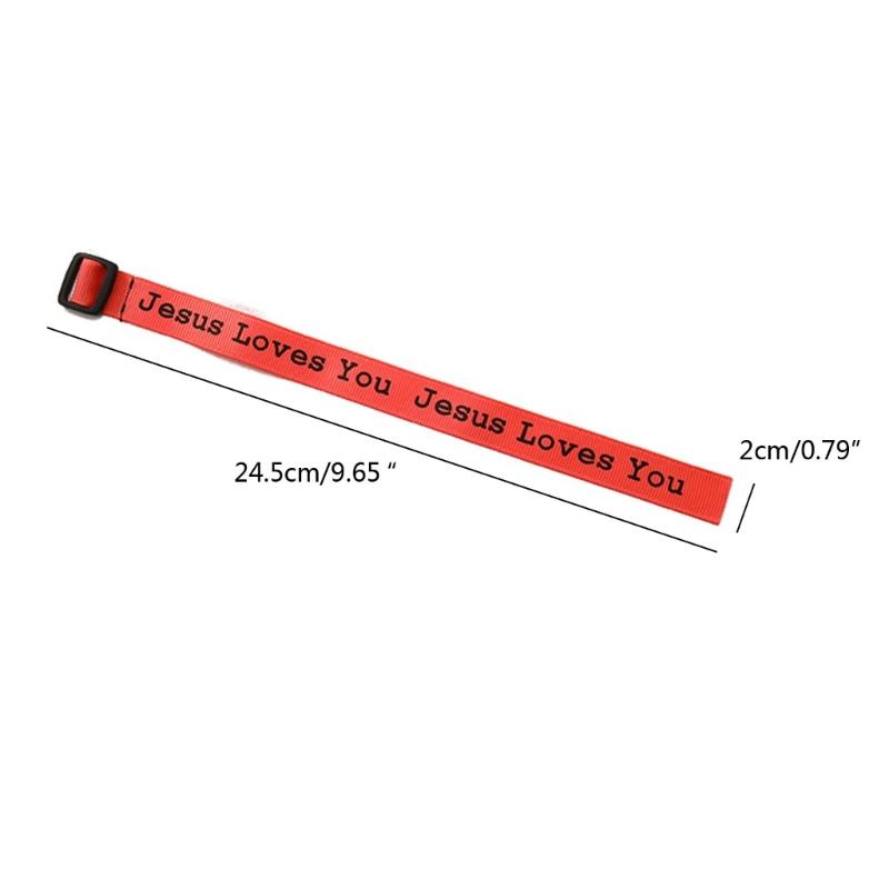 15Pcs Jesus Loves You Webbing Bracelets Woven Bracelet Religious Bracelets Adjustable Wristbands for Men Women Kids Gift