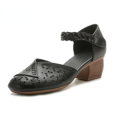 Blume Mom Schuhe Frauen Echtes Leder Pumpen Bequeme Halbschuhe Weibliche Sommer Runway Schuhe Frau Mokassins 2023 Sandalen