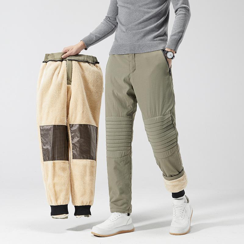 

Мужские зимние утепленные брюки большого размера для спорта на открытом воздухе, для холодных походов, повседневные теплые брюки для альпинизма XL хаки