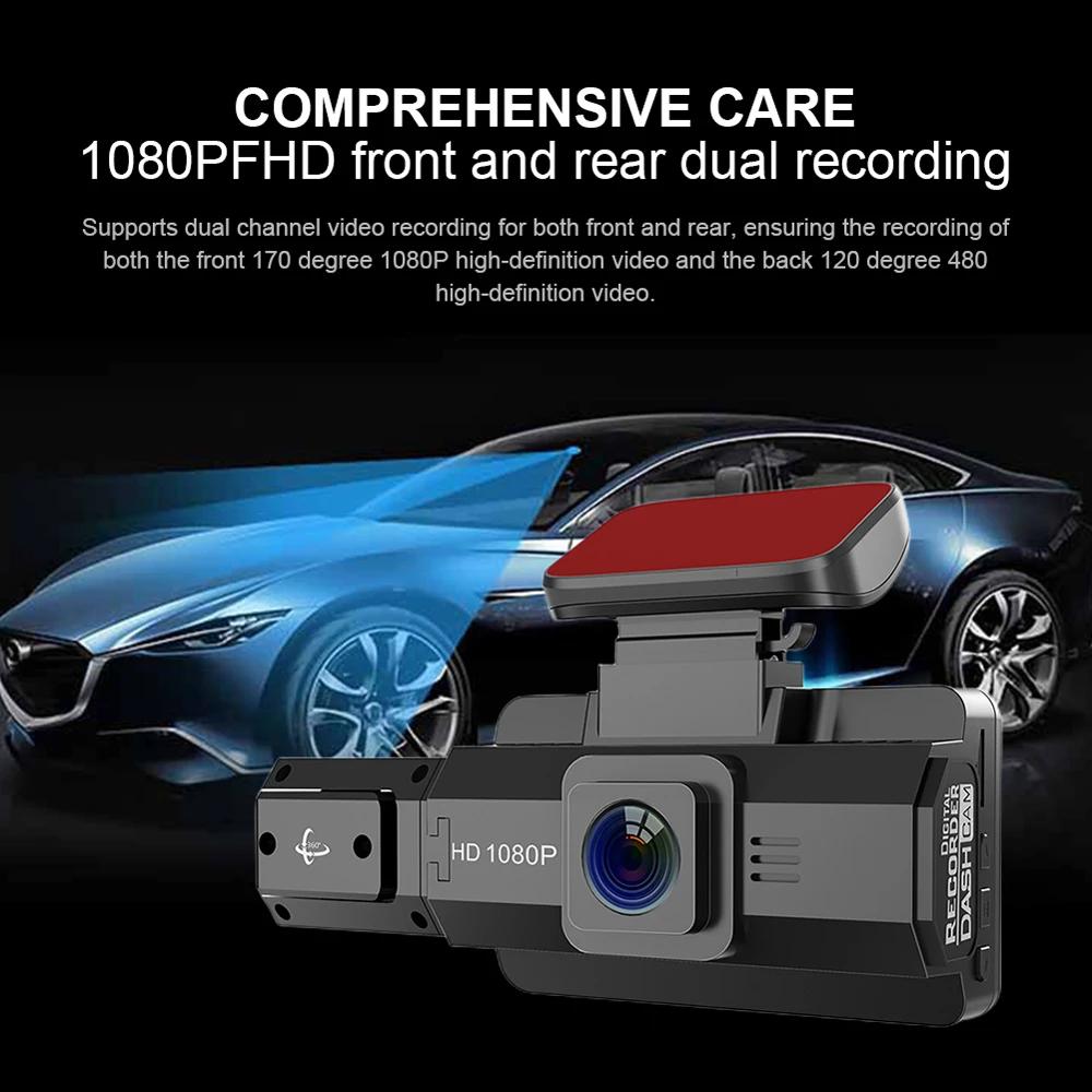 3-palcová autokamera do auta Black Box HD 1080P Videorekordér do auta Slučkový záznam Dvr Autokamera s WIFI Night Vision G-senzorom