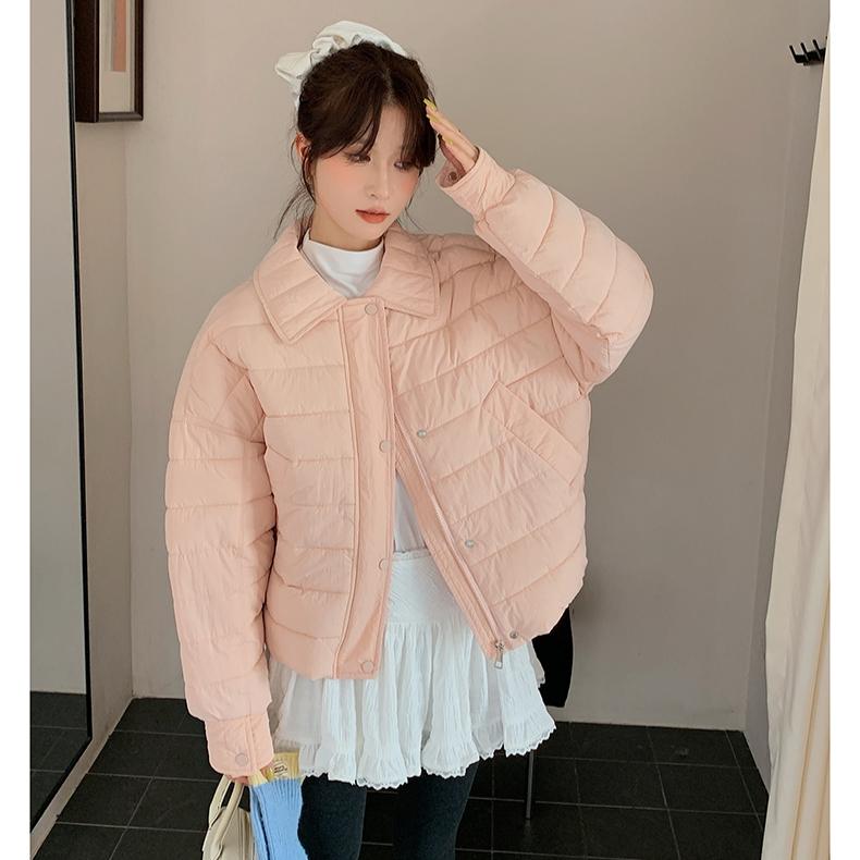 Cappotto Corto Invernale da Donna in Cotone Giacca Calda Leggera Outfit Largo Moda Trendy