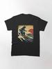 Vintage T Shirt Godzilla Surfing The Great Wave by Hokusai Funny Parody Special for Gift