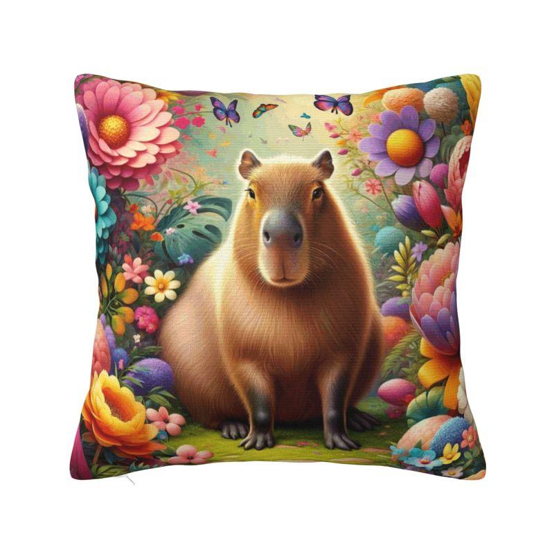 Cute Animal Capybara Cushion Cover x cm Polyester Soft Throw Pillow Case For Sofa Chair Decoration Bedding Pillowslip