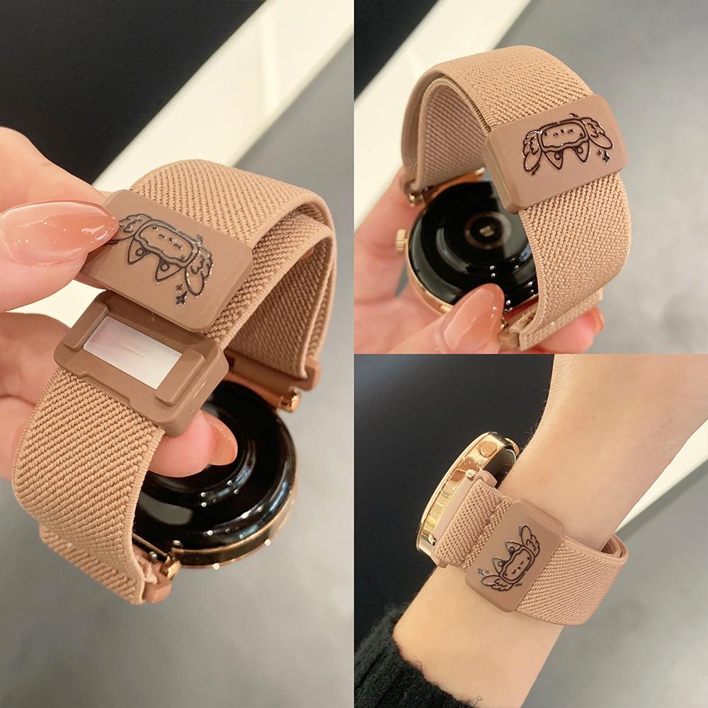 

Підходить для годинника Huawei GT5 GT4 Ремінець watch4/3/2Pro Крила Графіті Плетений нейлоновий Магнітна застібка self-test: 22mm троянди рожеві кольору
