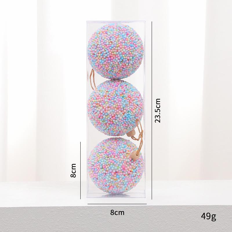 8CM Macaron Color Foam Christmas Ball Set - Creative Holiday Decorations