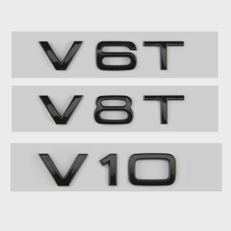 3d ABS bilbokstaver V10 V8T V6T-logo Bilskjerm-sideemblem-merkemerke for A6 C7 S4 A4 B7 SQ7 R8 S8 S6-klistremerketilbehør