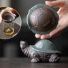 Ceramic Little Turtle Tea Set Filter Cute Animal Figurine - Handmade Sculpture Home Decoration Kung Fu Tea Set Accessories