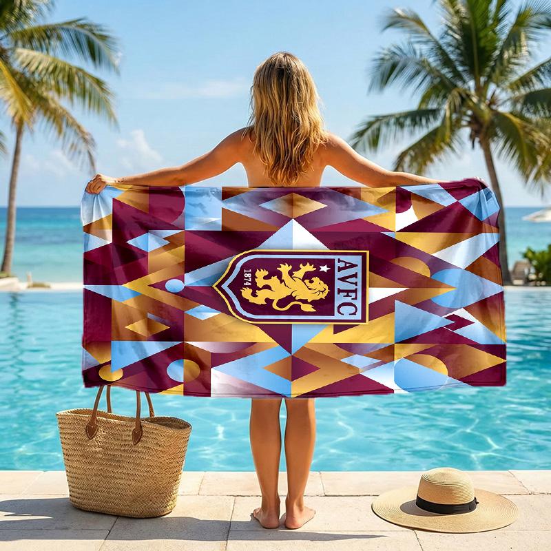 Asciugamano da Spiaggia Aston Villa Football in Morbida Microfibra Asciugatura Rapida Assorbente per Spiaggia Piscina Viaggio