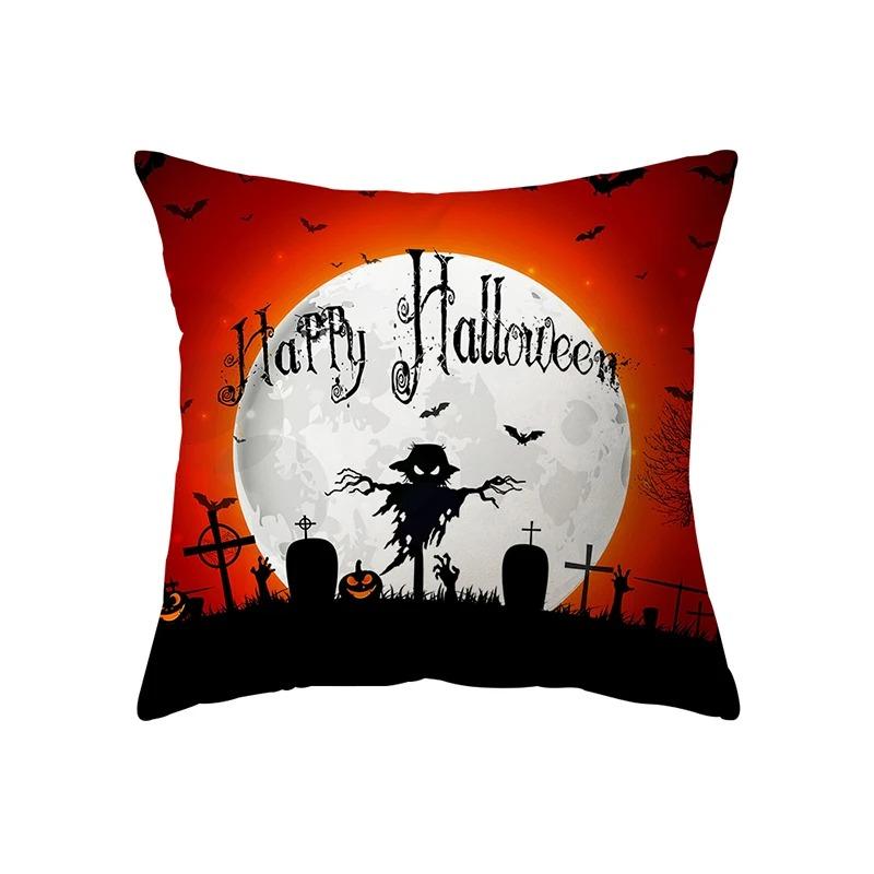 Halloween-themed Decorative Pillowcase, Cross Haunted House, Office, Living Room, Sofa, Car