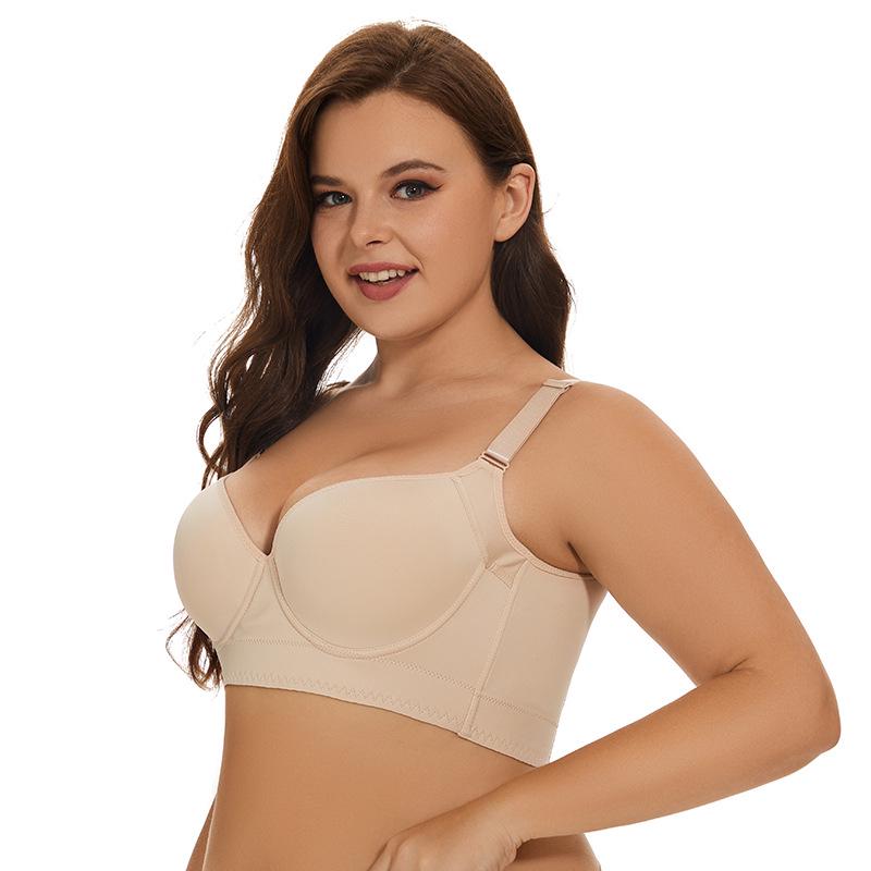 Plus Size Seamless Support Bra: Anti-Sag, 8-Row Adjustable, Shaping, Side Support for Women