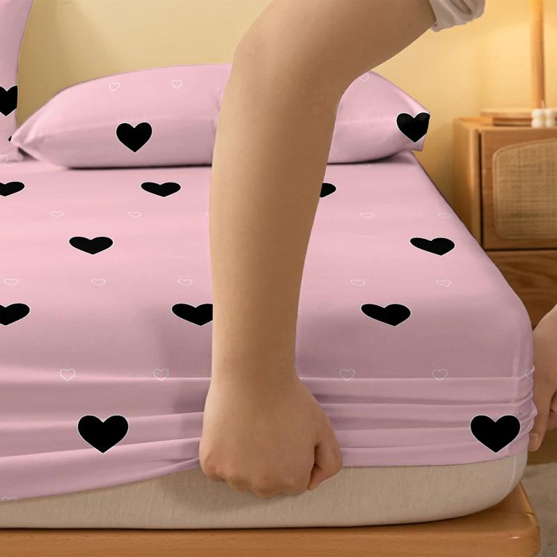 Piece 1 Of Heartfelt Rhinoceros Powder Brushed Bedsheet, Bedroom Printed Bedspread, Bedding Excluding Pillowcases