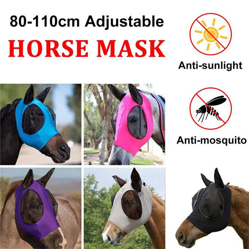 Breathable Horse Face Mask: Mosquito & Fly Proof Equestrian Accessory in Stock