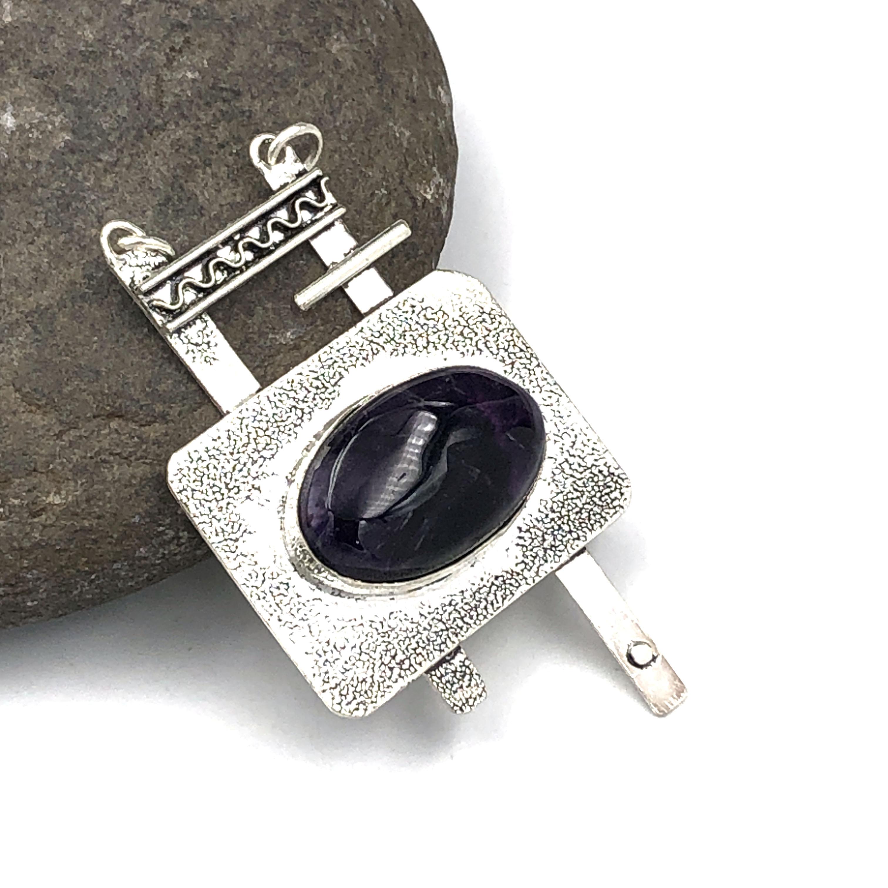 Natural African Amethyst Gemstone 925 Sterling Silver Jewelry Pendant 2.88 AJP-129